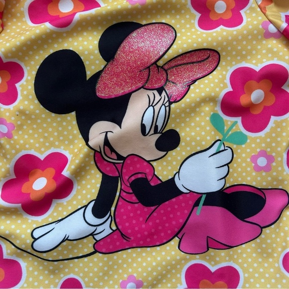3 for $20 🐣 Disney Junior Full Sleeve Minnie Mouse Floral Sun & Swim Top - Picture 5 of 9